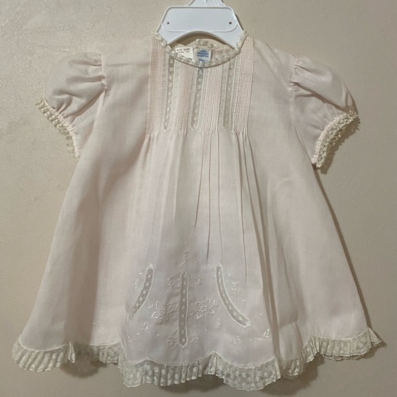 Vintage Feltman Brothers Baby Girl Soft Pink Hand Embroidered Dress Slip infant - Picture 1 of 14